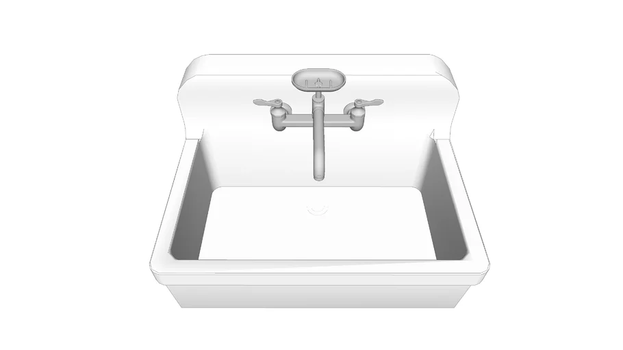 Kitchen Vintage Drop-in Sink and Wall Mount Faucet