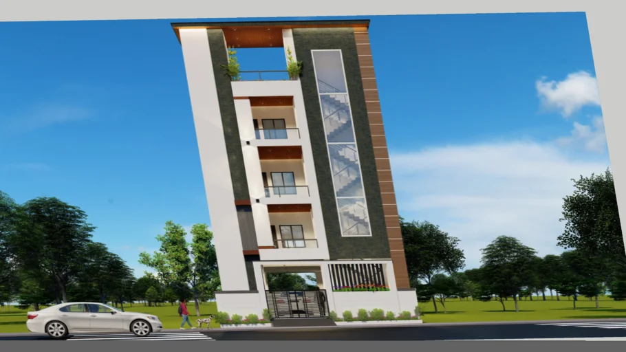 Modern  House Design Elevation G+3 JCS   24244932024