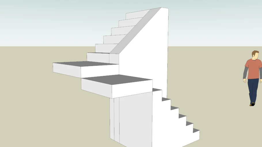 Staircase with two landings