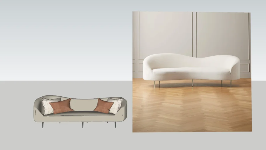 CB2- CURVO SNOW WHITE PERFORMANCE SOFA