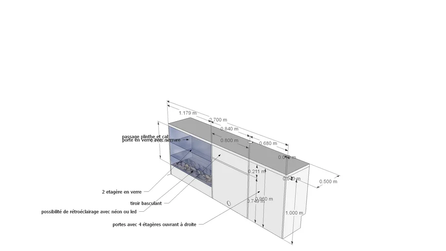 meuble bureau avec rangement et vitrine, pose bureau en perpendiculaire