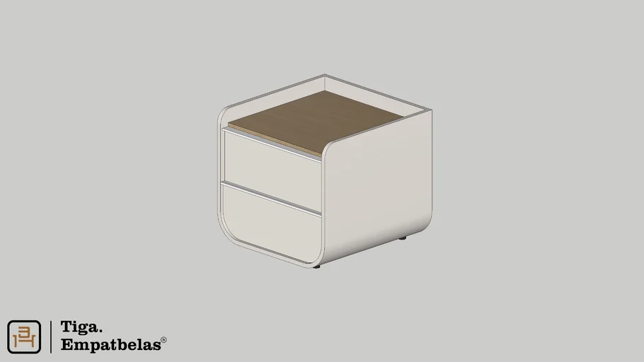 Tiga.empatbelas - Curved Bedside Table