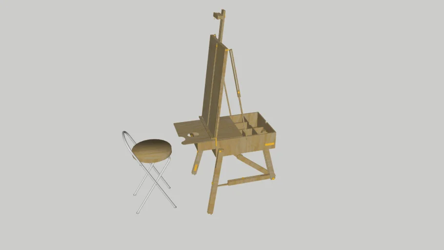 My easel and chair