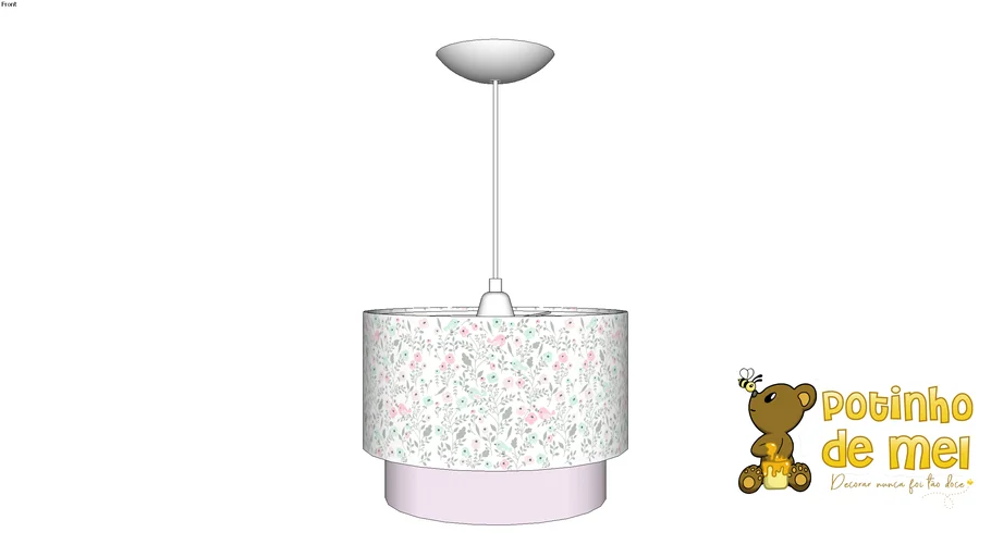 Lustre Tubular Duplo Jardim Rosa - Potinho de Mel