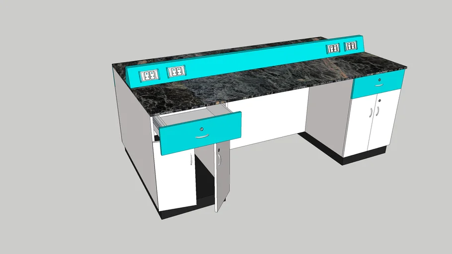 Physics lab I-land table withpower supply for 6 persons