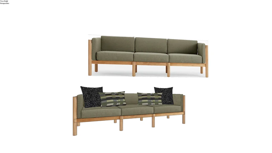 Crate&Barrel Neighbor ™ Haven Leaf Green Outdoor Sofa