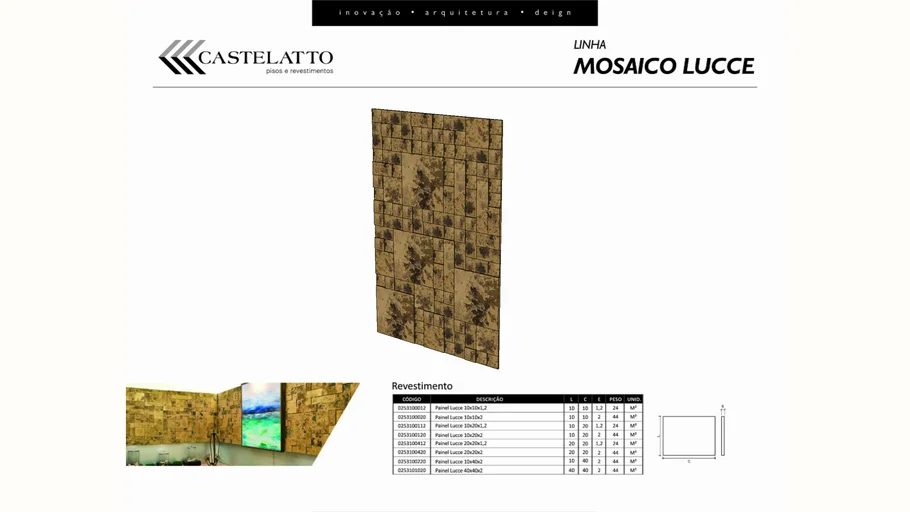 revestimento castelatto, Mosaico lucce