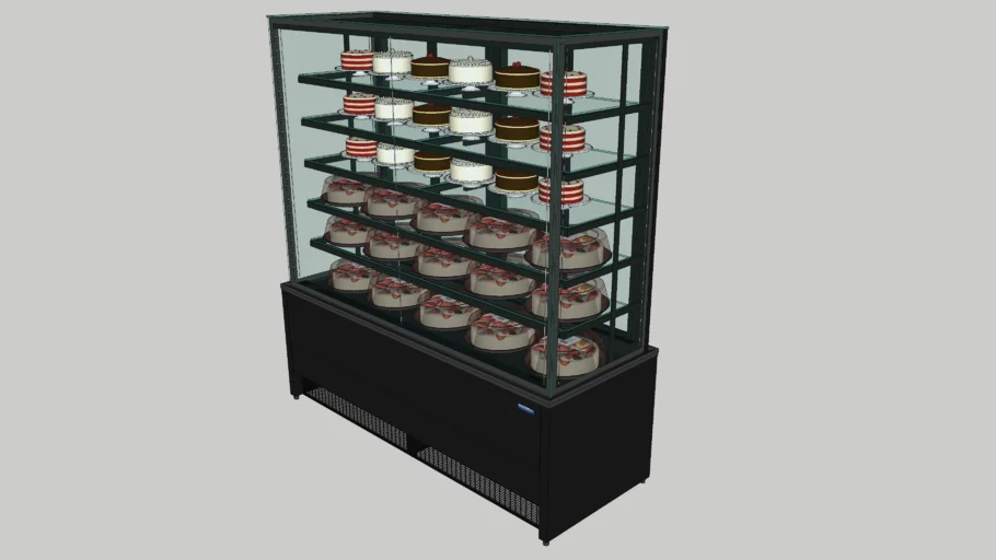 BALCÃO VITRINE REFRIGERADO CRISTAL TORTEIRA 1600 BOLOS PADARIA