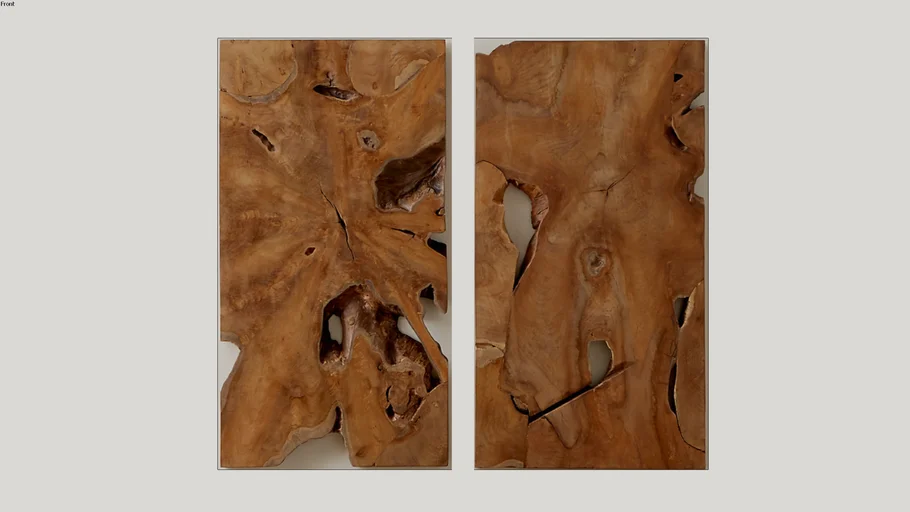 Crate&Barrel Teak Wall Decor