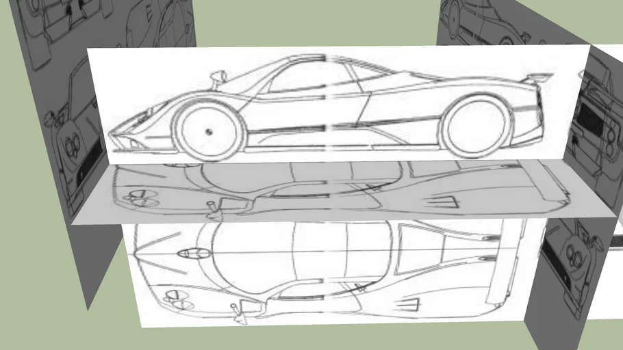 Pagani Zonda F Blueprints