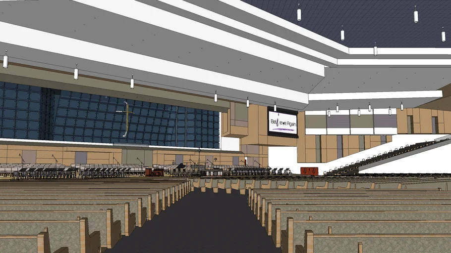 Large Modern Church Sanctuary