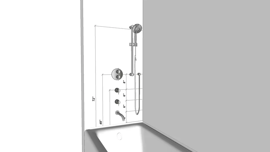 Shower System Layout, Handheld, Hand Shower, Tub Filler, Shower Combo
