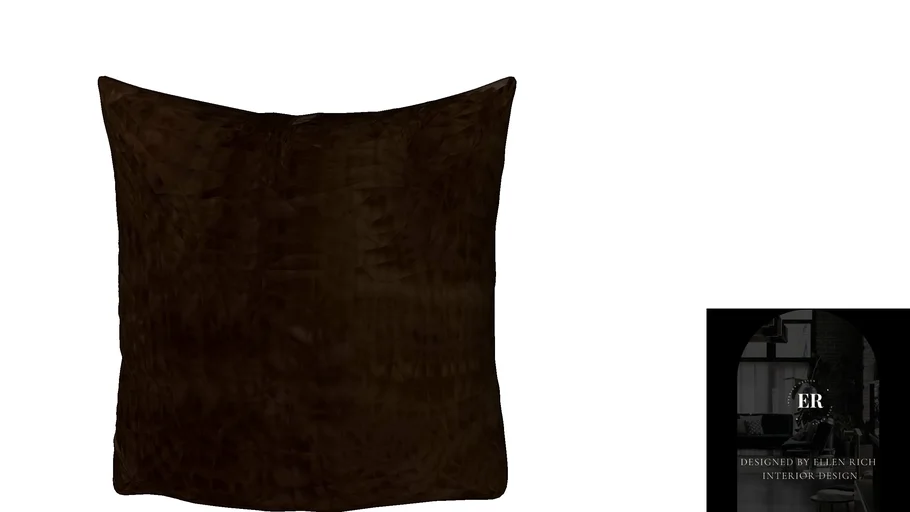 Brown Leather Pillow | Almofada de Couro by Ellen Rich Interior Design.