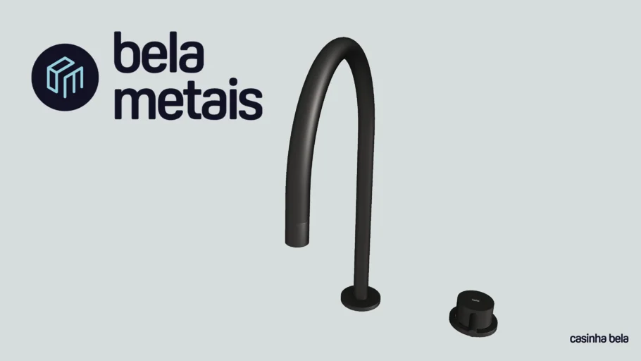 Torneira Monocomando Alta para Banheiro Milos Preta Fosca (TB127)