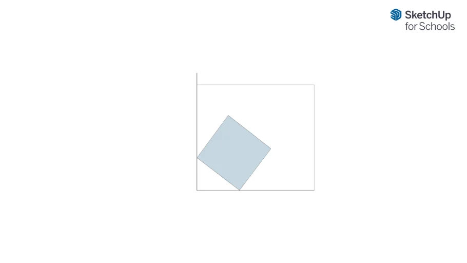 Cubo en un plano de perfil