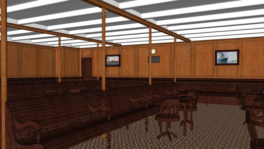 RMS Titanic 3rd Class Smoke room, General room, Staircase and Promenade
