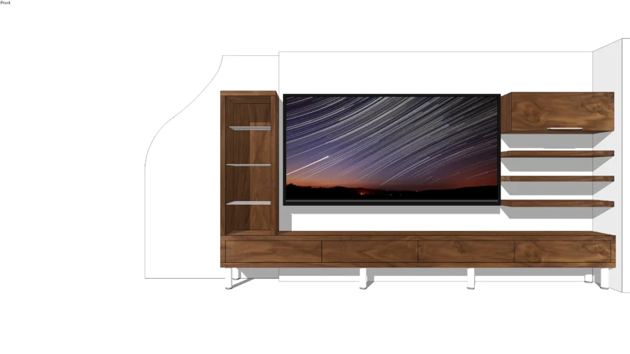 Wall mounted TV screen Furniture Model 2