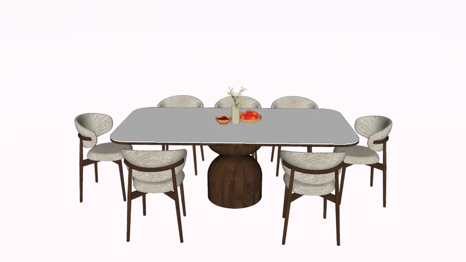 TA Dining Table & Chair set - 7-8 Persons