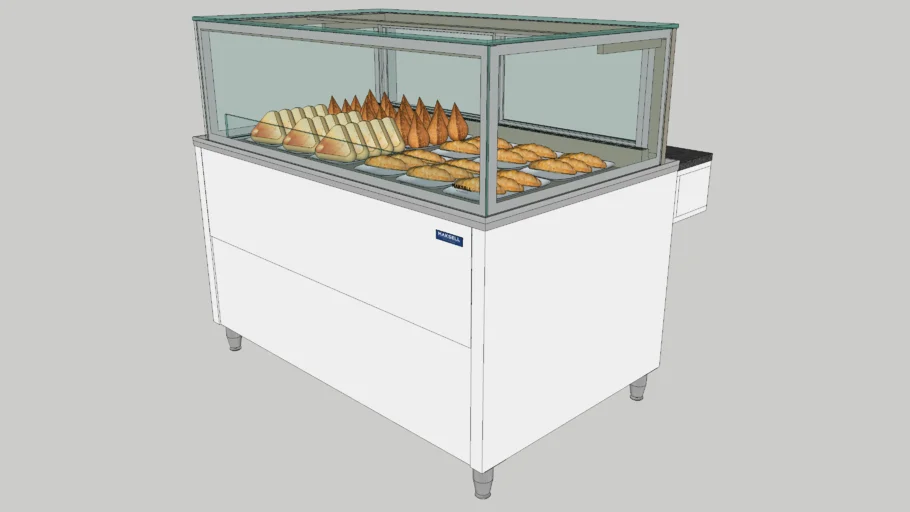 BALCÃO VITRINE MINI ESTUFA VISION 1200 SALGADOS PADARIA