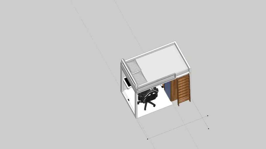 lOFT BED W/ dESKTOP SET