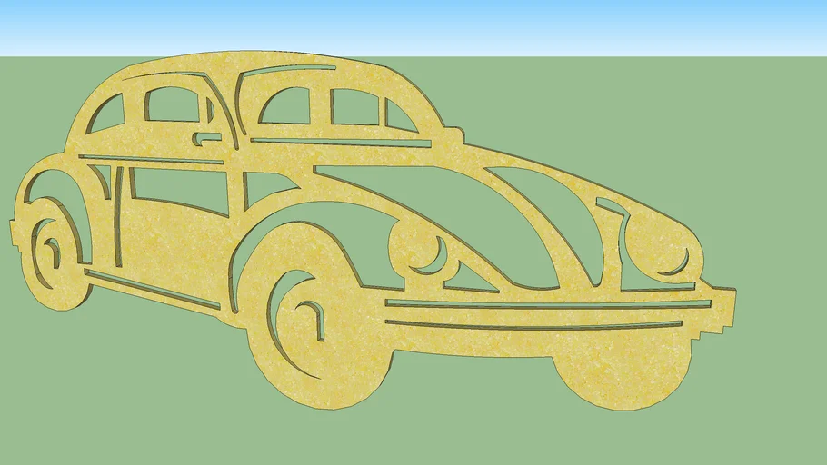 recorte MDF fusca, arte, wall art, MDF outline VW