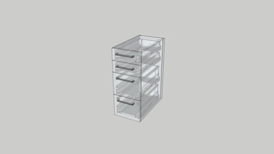 Kitchen cabinet with 4 drawers 300 mm
