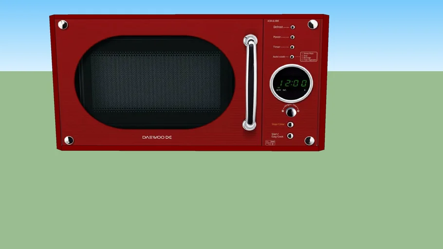 Red Daewoo Microwave