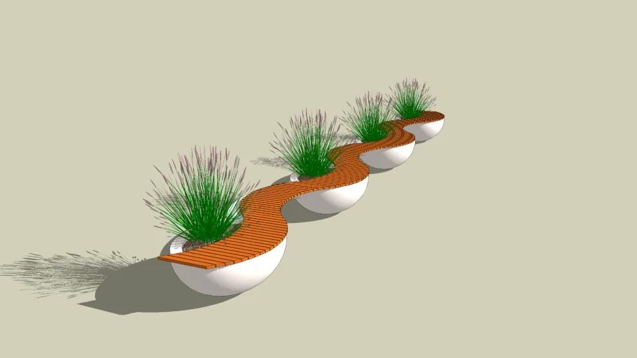 Organic shape concrete bench