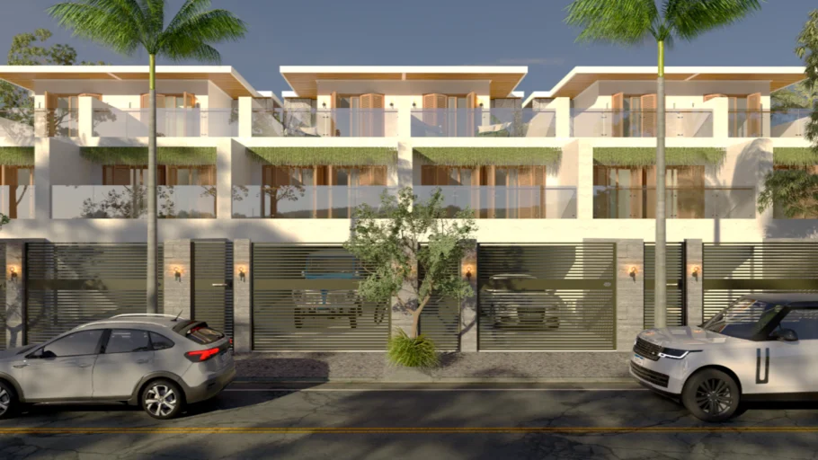 #Casa Moderna Tropical Geminada Sobrado