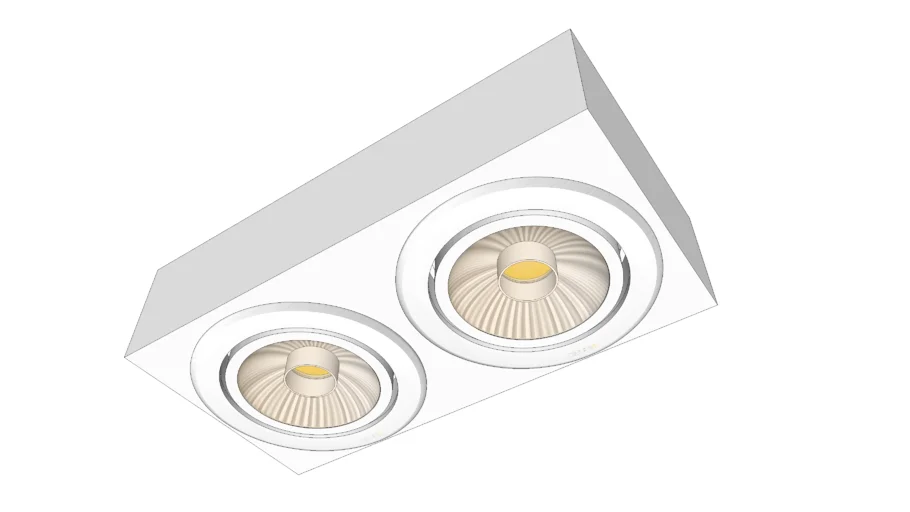 Spot sobreposto duplo SOFFITTO- ilunato