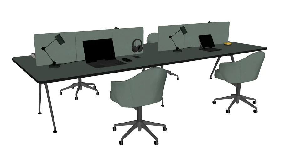 Coworking Office Furniture 460  3DSKY model