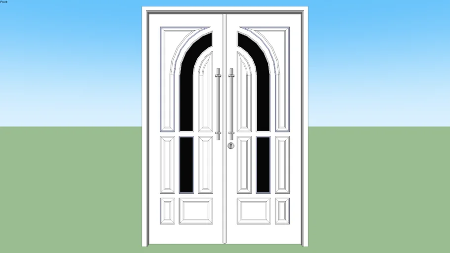 door pintu ganda kaca lengkung
