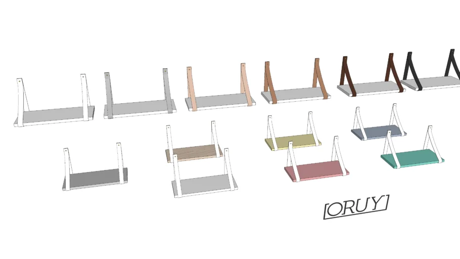 Prateleira Zinha - Oruy alça de couro decor decoração prateleiras Marília