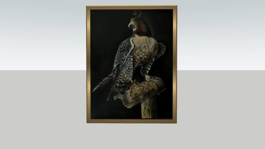 Hooded Falcon Oil Painting