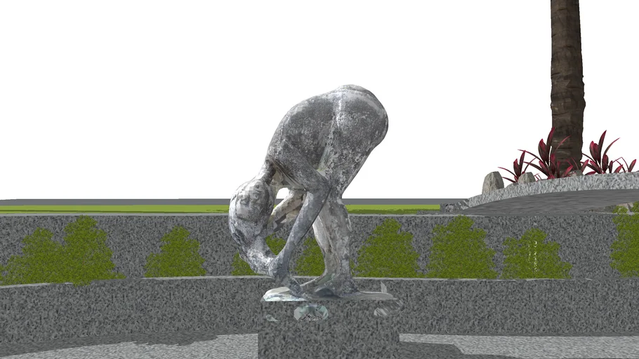 UP Diliman Bathing Female Nude Sculpture
