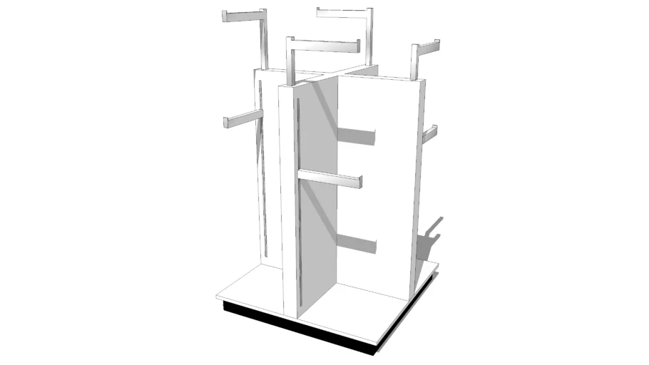 Marlite Slatwall - Floor Display, Four-Way T-Stand