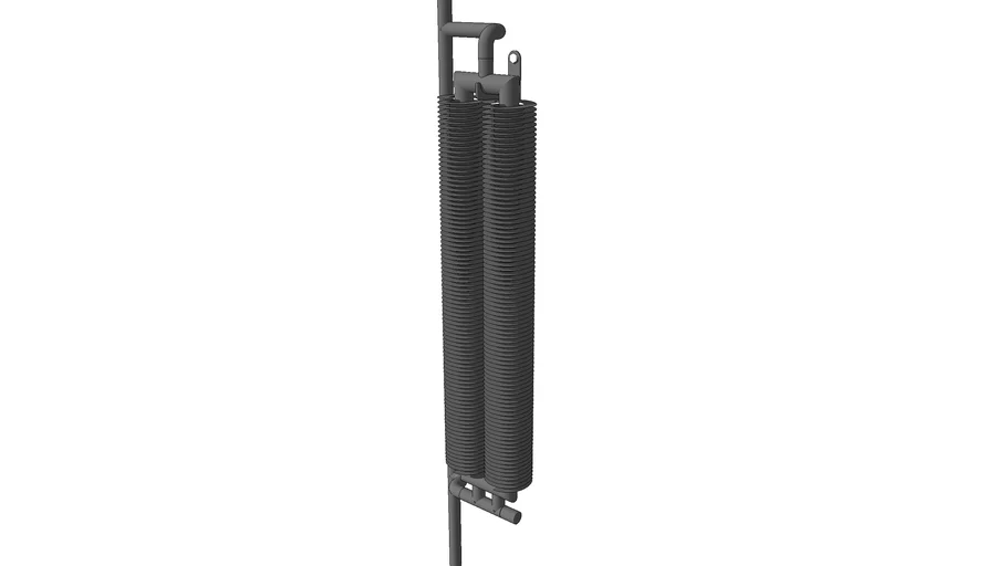 finned tube radiator.  industrial loft radiator.