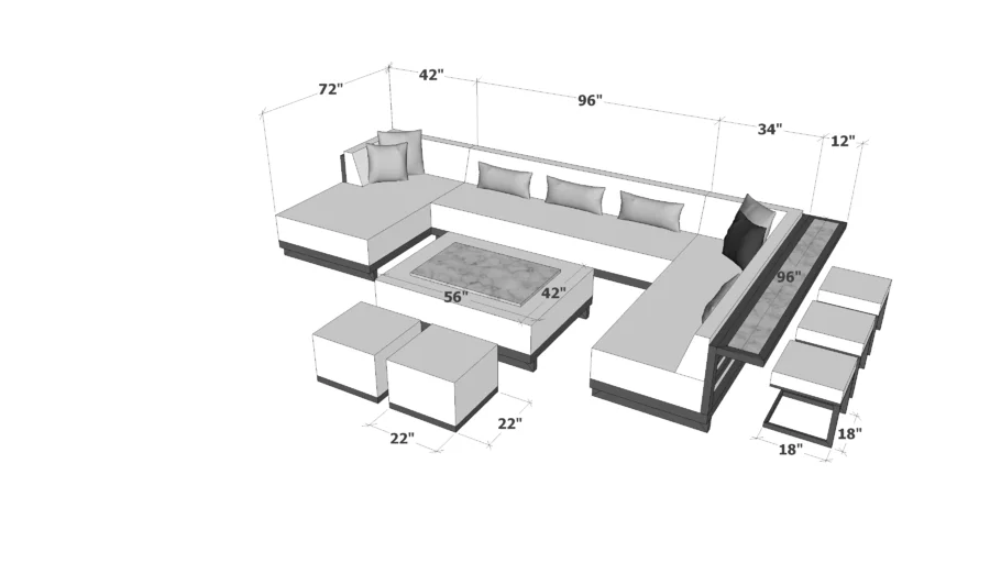 Outdoor Sectional 001 | 3D Warehouse