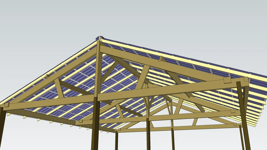 Telhado de madeira completo Tipo A; Full wooden roof