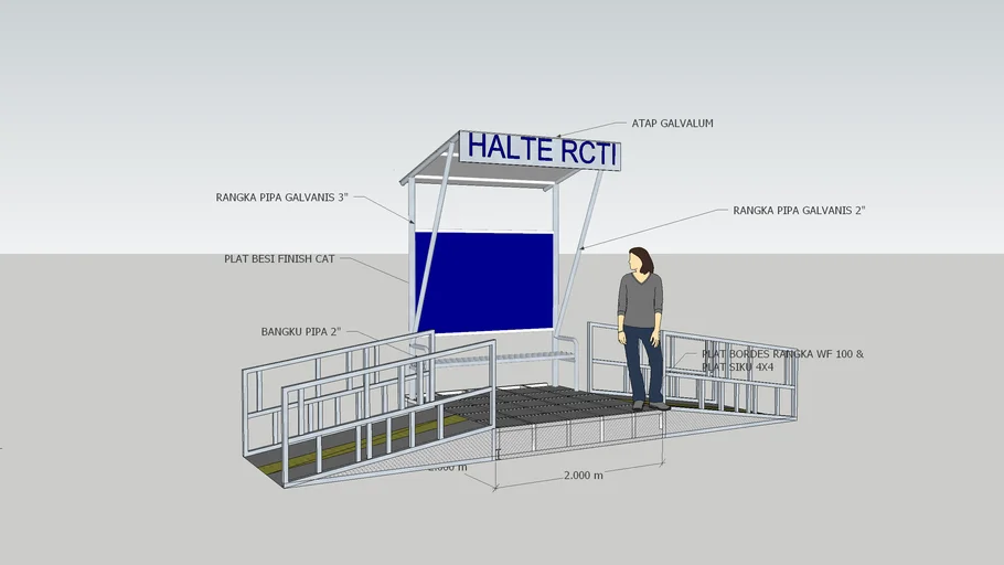 Halte Portable 2 Meter