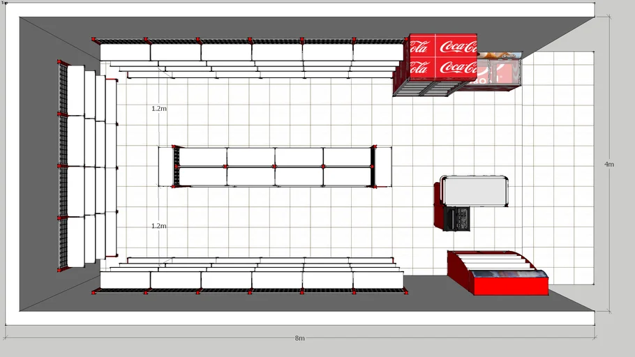 rak minimarket desain ruangan 4x8
