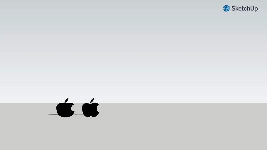 Apple logo 3d and 2d