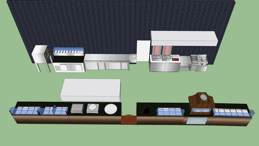 Perfect Restaurant Counter Designs 3D Models of Service & Work Surfaces ...
