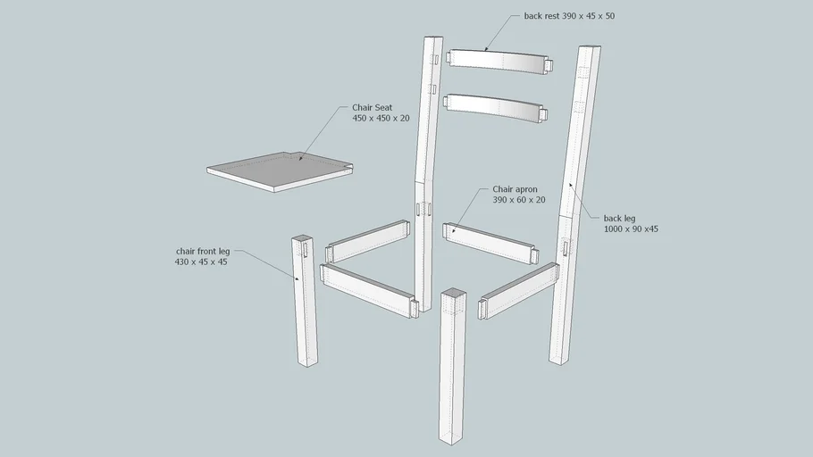 exploded dining chair | 3D Warehouse