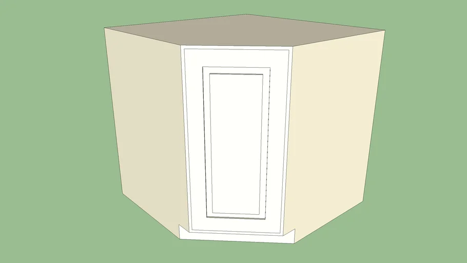 35" x 35" Antique White Corner Cabinet