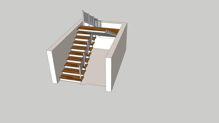 staircase with glass railing