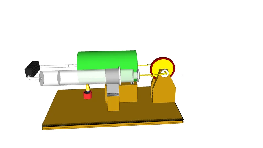 MOTOR STIRLING UMA SERINGA E DESLOCADOR DE LATA