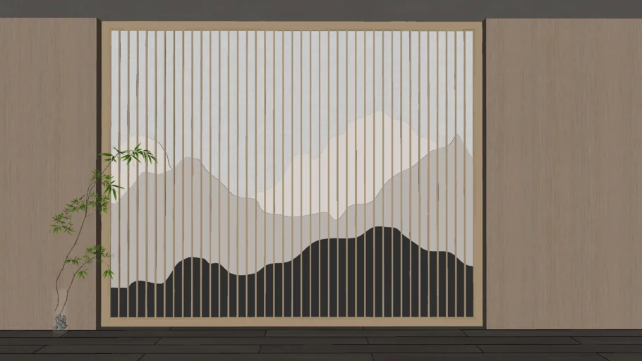 Chinese style background wall 新中式背景墙 www.1skp.com
