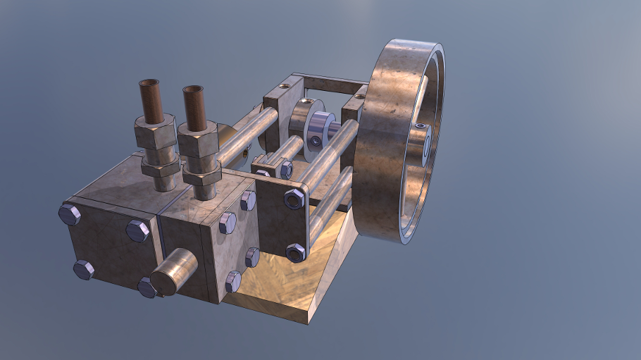 Single Cylinder Horizontal Steam Engine With Slide Valve | 3D Warehouse