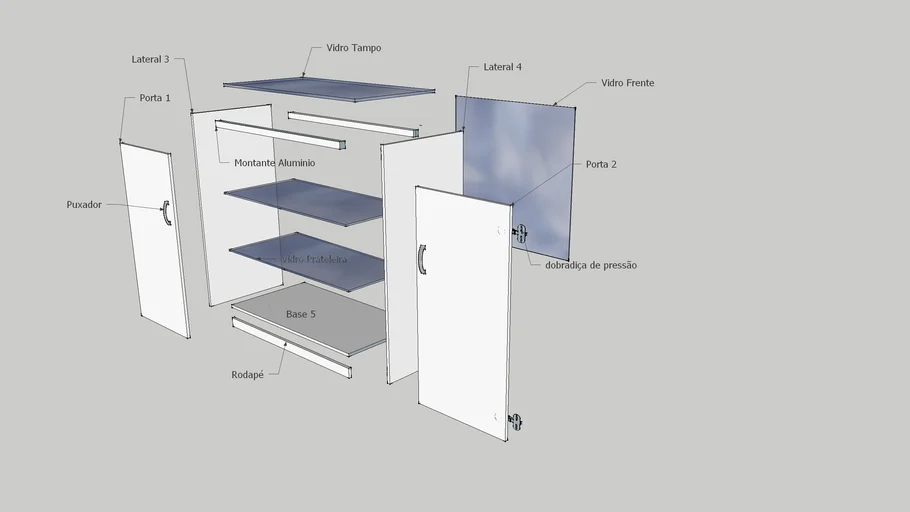 ESQUEMA MONTAGEM BALCAO VITRINE